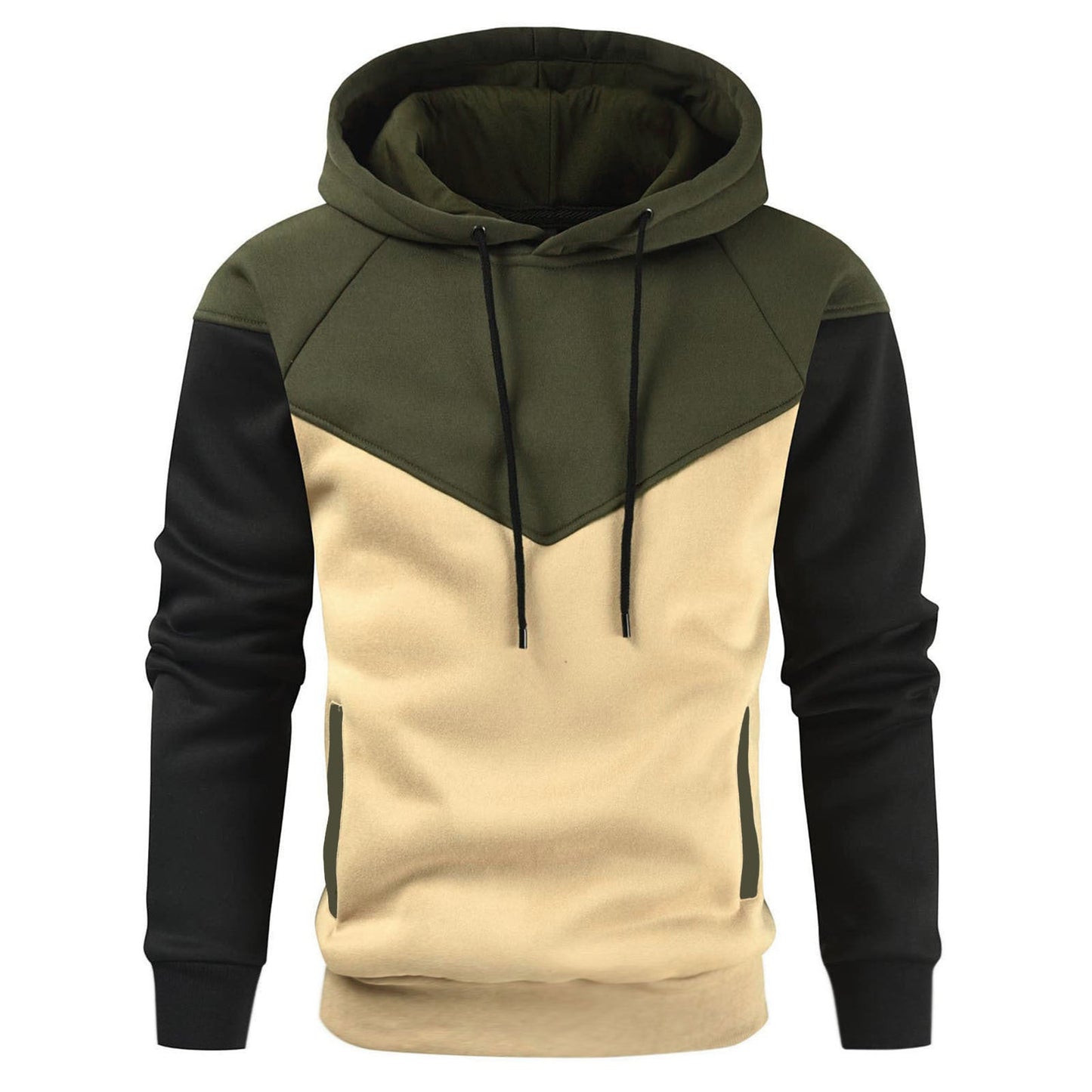 Herren modischer Kapuzenpullover mit geometrischem Farbspiel Krohn-e