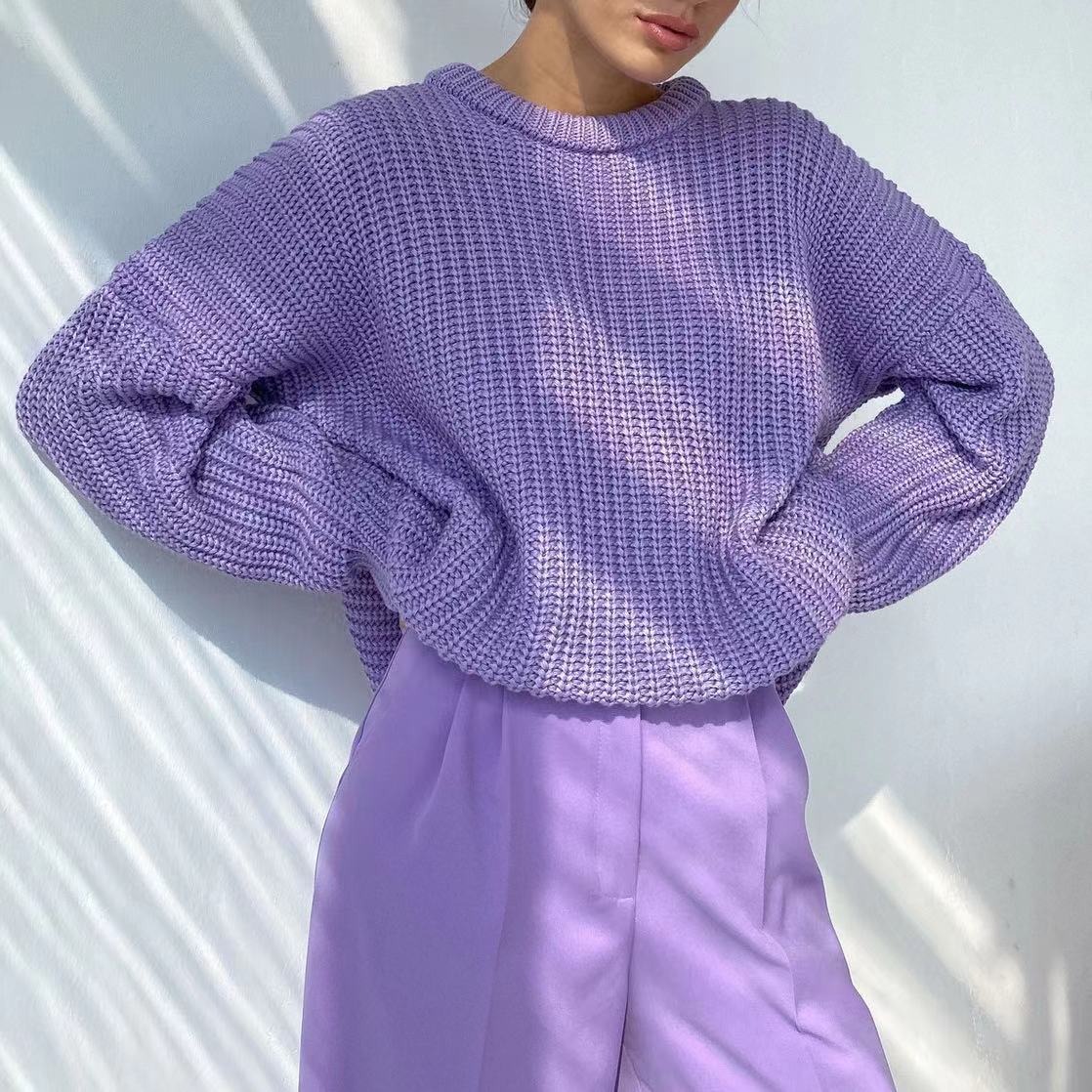 Damen Oversized Strickpullover mit strukturiertem Muster Krohn-e