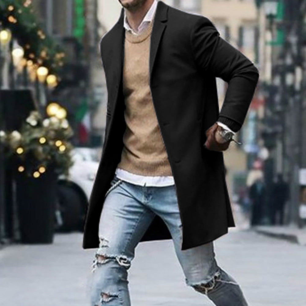 Herren eleganter Mantel mit hochwertigen Details Krohn-e