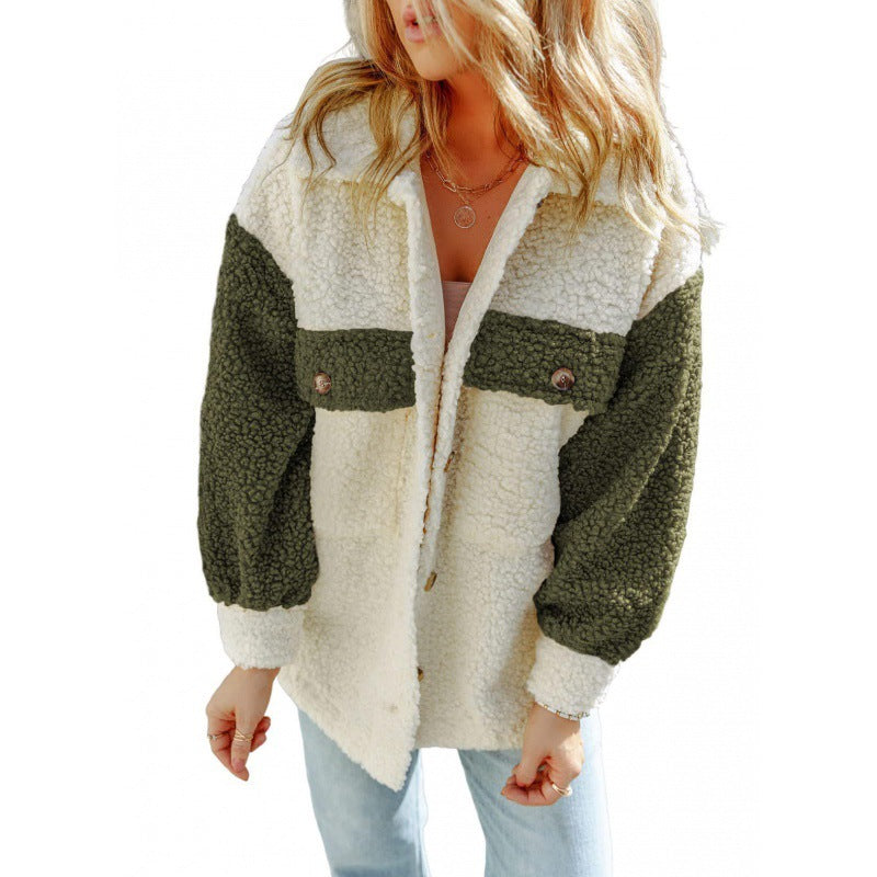Damen kuschelige Teddyjacke mit praktischen Brusttaschen Krohn-e