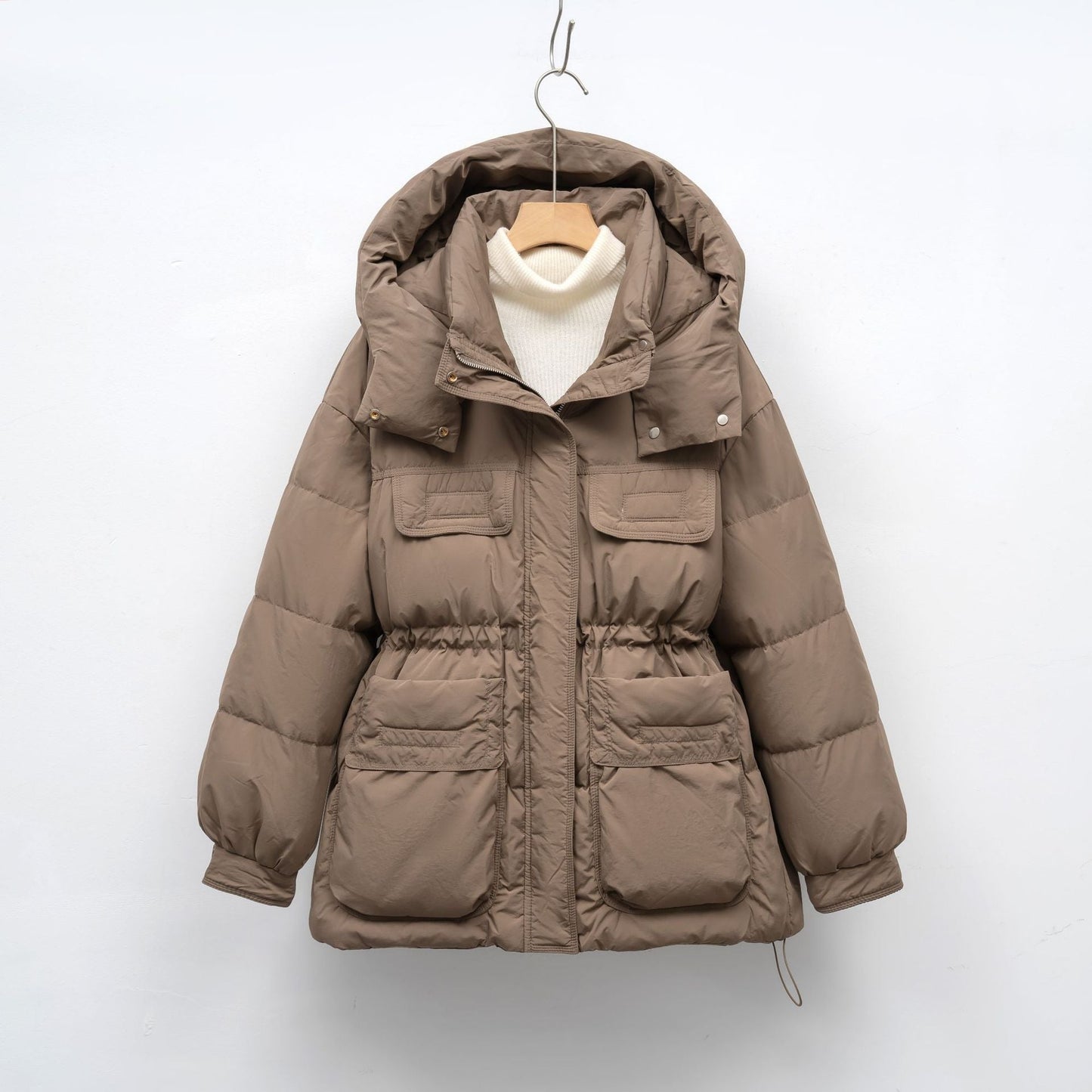 Damen gesteppte Winterjacke mit voluminösem Schnitt und praktischen Taschen Krohn-e