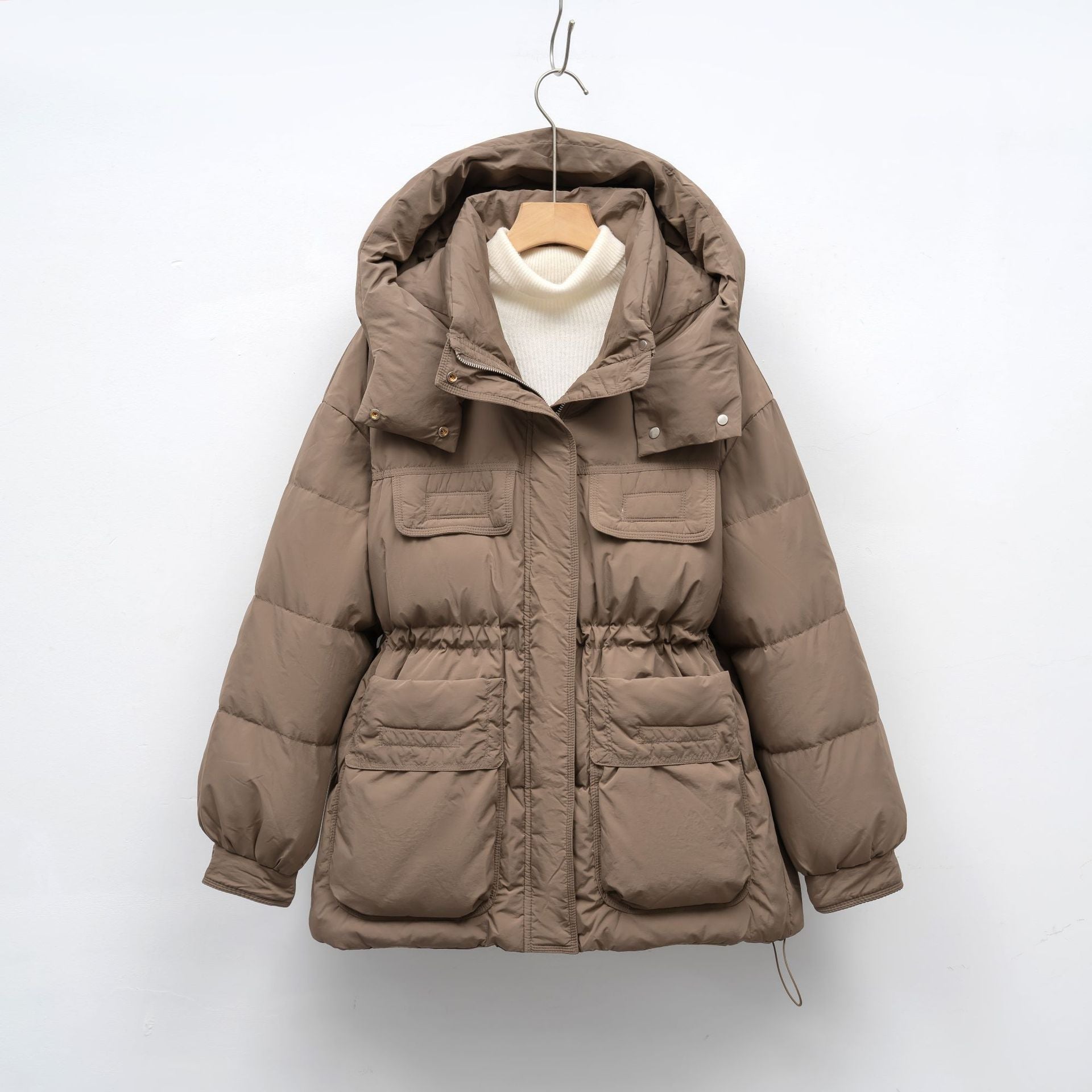 Damen gesteppte Winterjacke mit voluminösem Schnitt und praktischen Taschen Krohn-e
