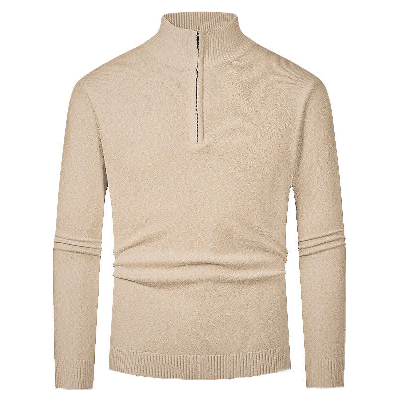 Herren Pullover mit halbem Reißverschluss und modernem Stehkragen Krohn-e