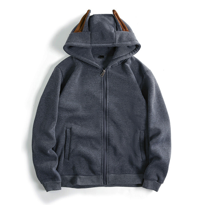 Damen Kapuzenjacke mit kreativen Ohren-Details und praktischem Reißverschluss Krohn-e
