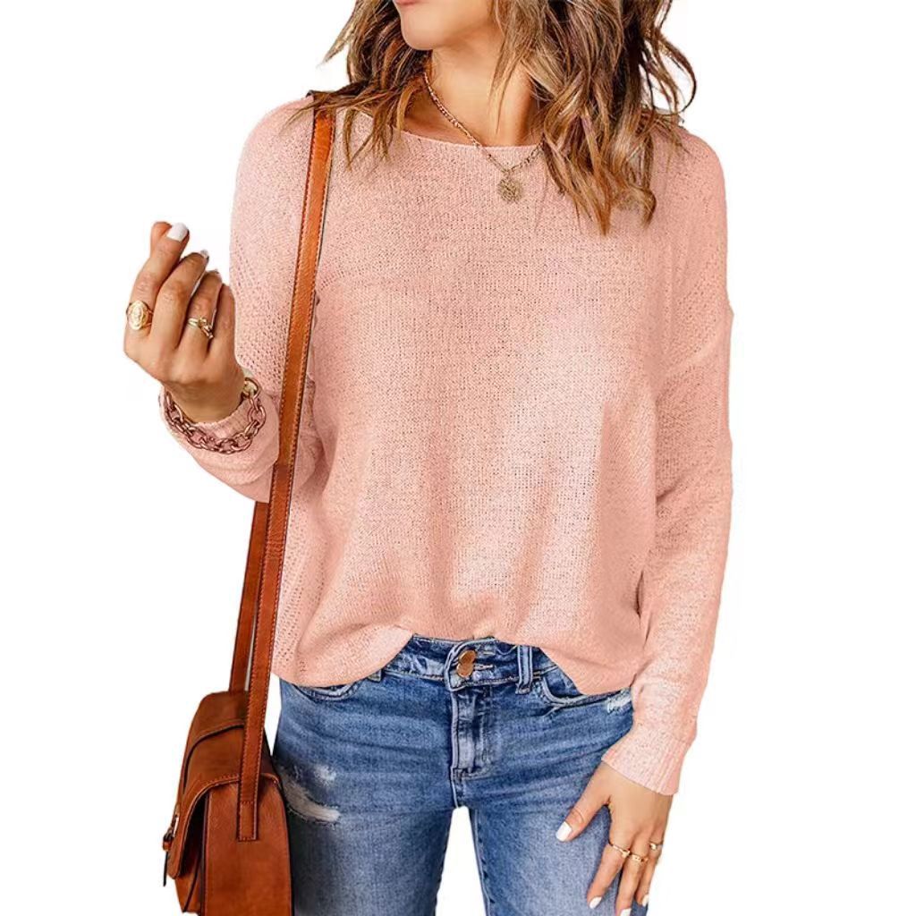 Damen Grober Strickpullover mit weitem Schnitt und dekorativem V-Ausschnitt Krohn-e