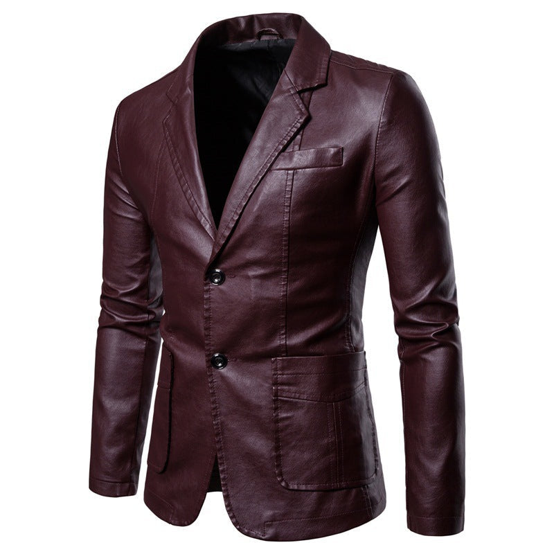 Herren elegante Kunstlederjacke mit modernem Schnitt Krohn-e