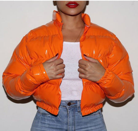 Damen modische kurze Steppjacke mit glänzendem Finish Krohn-e
