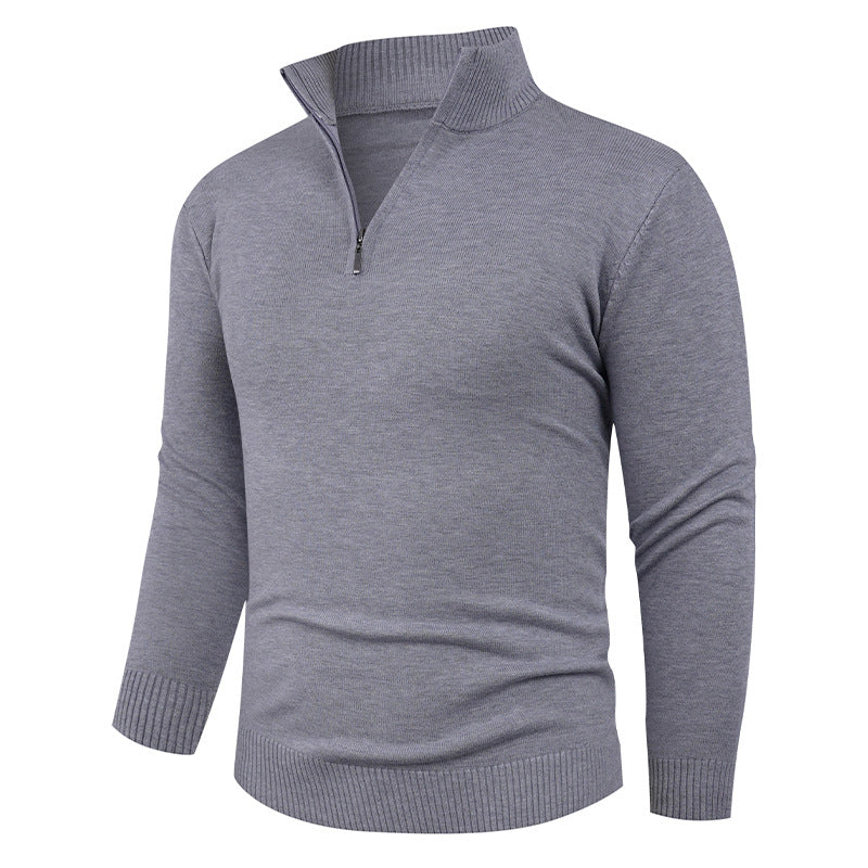 Herren Strickpullover mit hohem Kragen und praktischem Reißverschluss Krohn-e