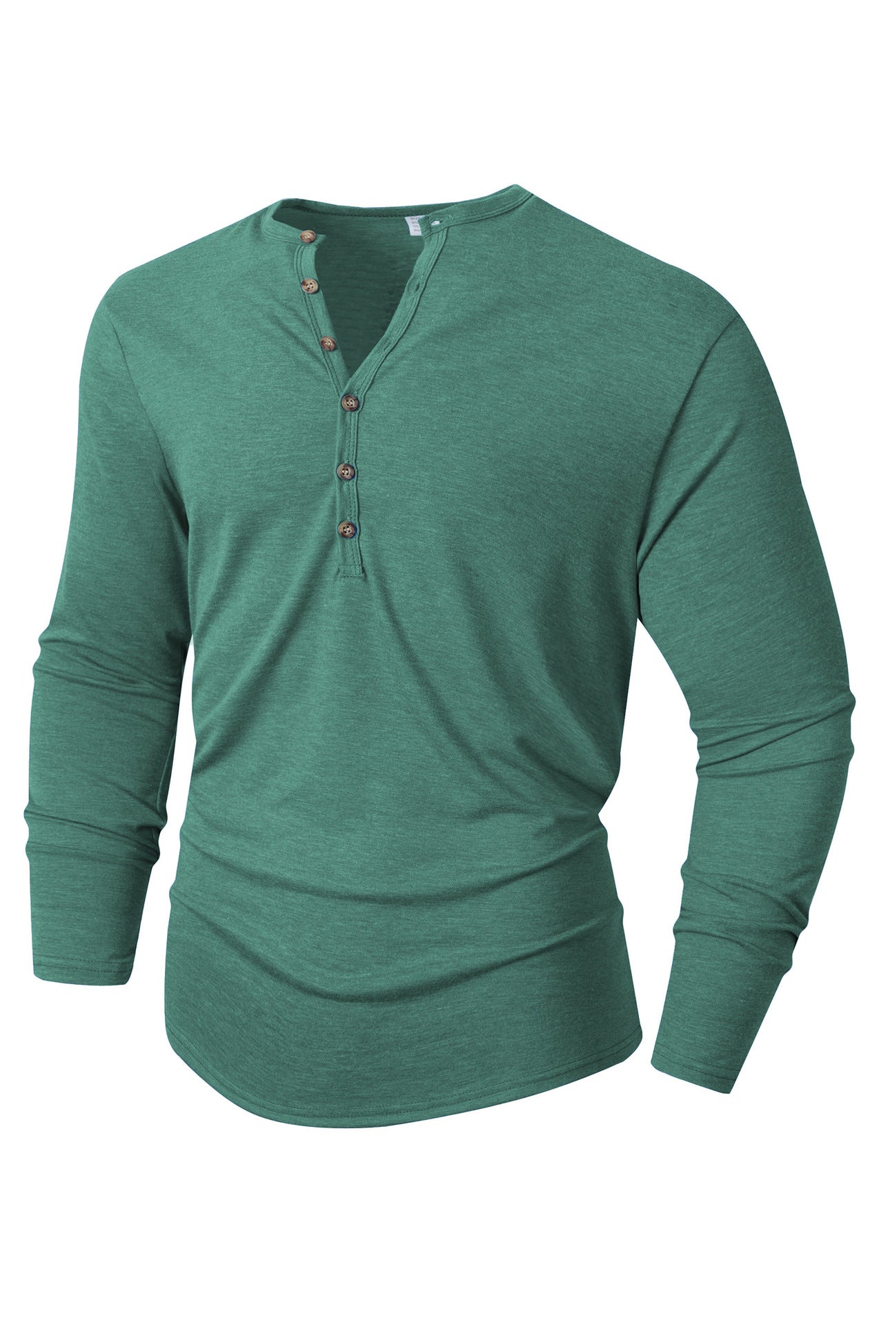 Herren Langarm Henley-Shirt mit Knopfleiste und weichem Baumwollmix Krohn-e