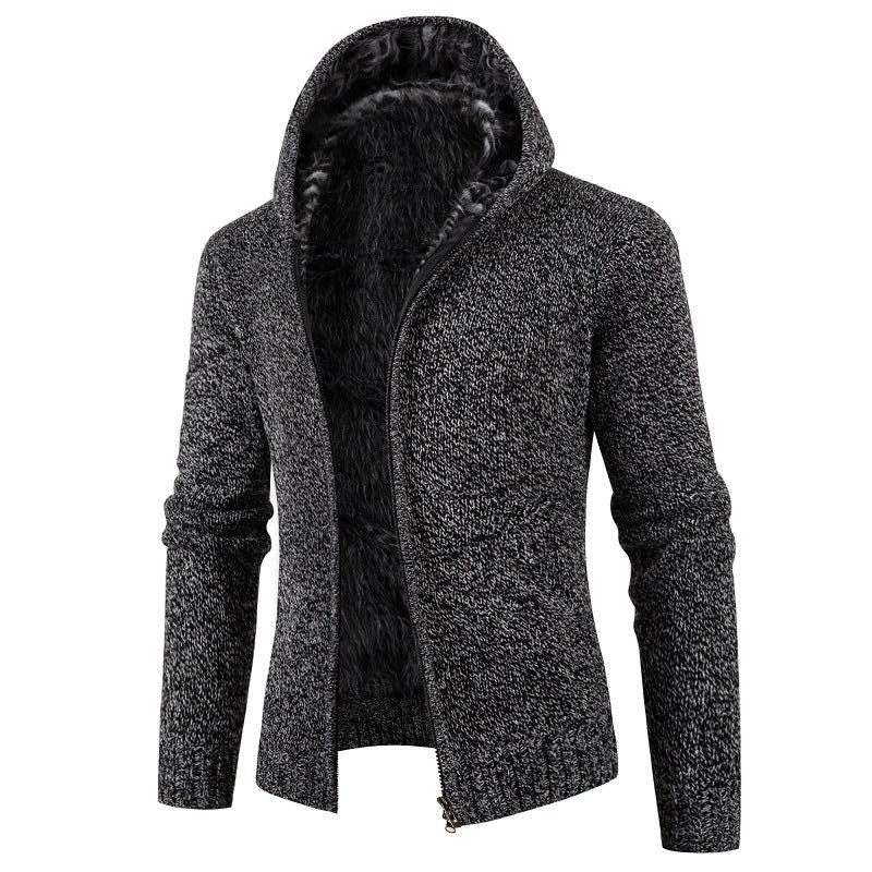 Herren Strickjacke mit Kapuze und weichem Innenfutter Krohn-e
