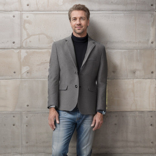 Herren eleganter Wollblazer im klassischen Schnitt mit feiner Textur Krohn-e - Krohn-e