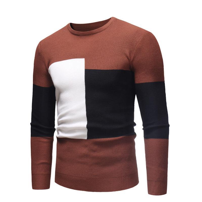 Herren Designer Pullover mit modernem Blockmuster Krohn-e