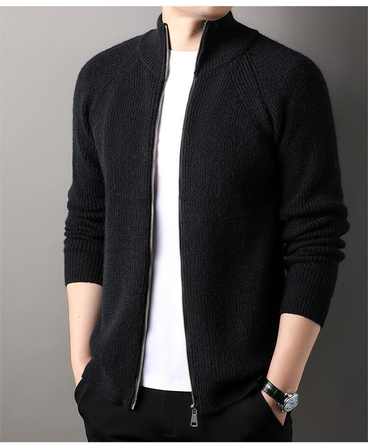 Herren Strickjacke mit hohem Kragen und unauffälligem Reißverschluss Krohn-e