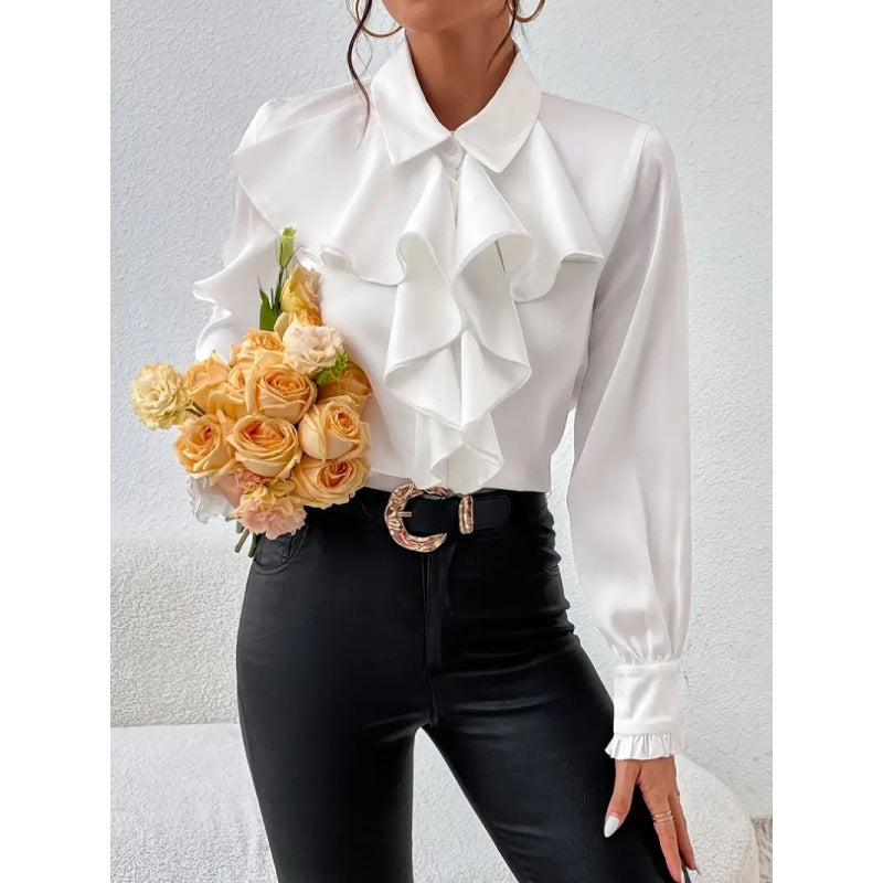Damen Bluse mitraffinierten Rüschendetails und eleganten Ärmeln Krohn-e