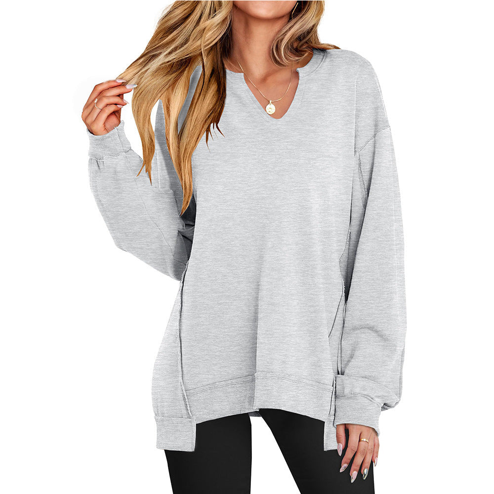 Damen Lässiger pullover mit V-Ausschnitt und überschnittenen Ärmeln Krohn-e
