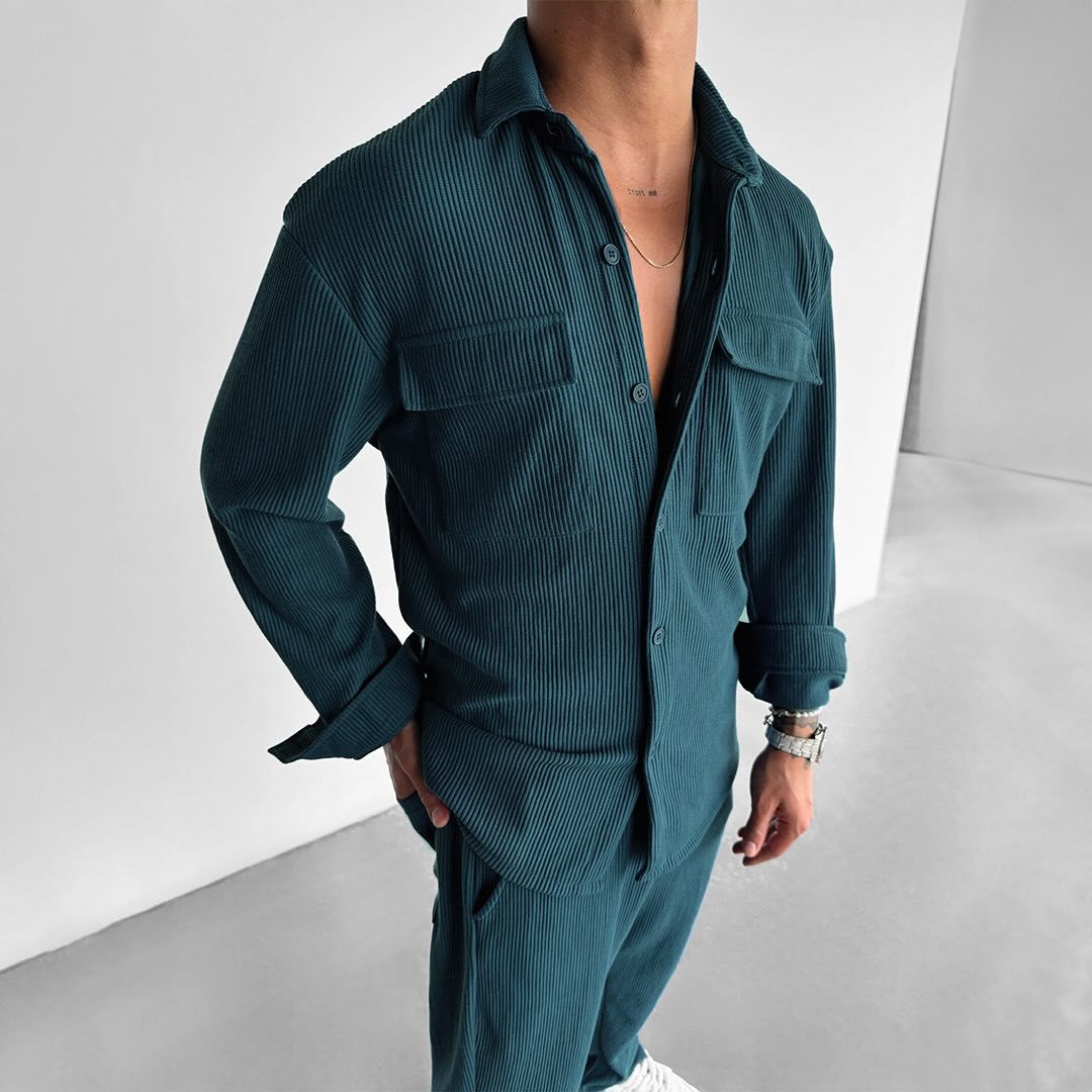 Herren utility Hemdbluse mit doppelten Brusttaschen Krohn-e
