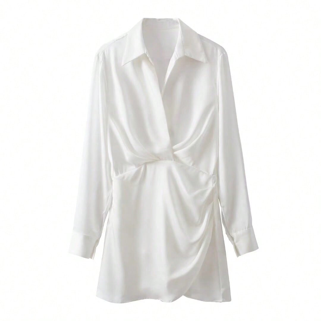 Damen elegantes Blusenshirt mit Knitter-Detail und figurformendem Schnitt Krohn-e