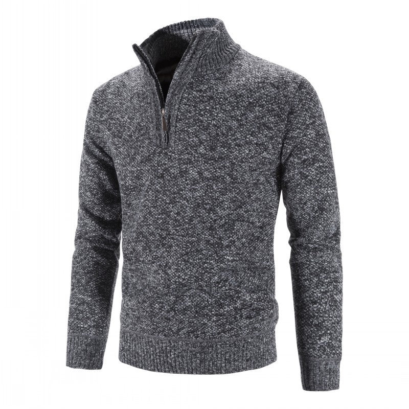 Herren modischer Strickpullover mit halbem Reißverschluss und strukturiertem Design Krohn-e