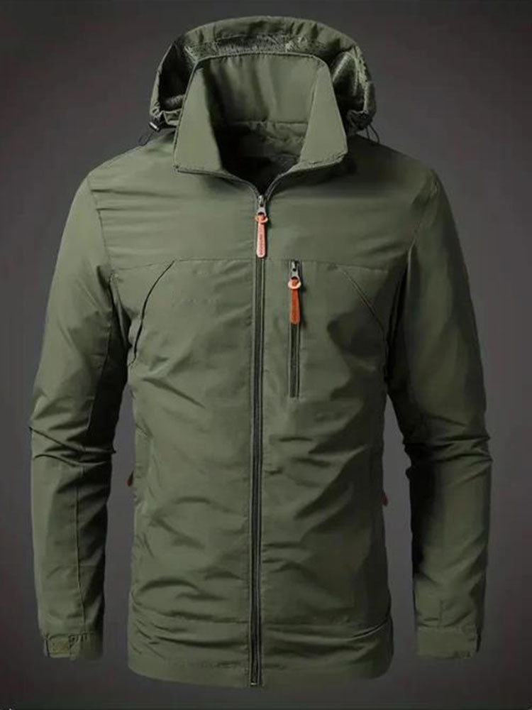 Herren Wetterfeste Funktionsjacke mit verstellbarer Kapuze Krohn-e