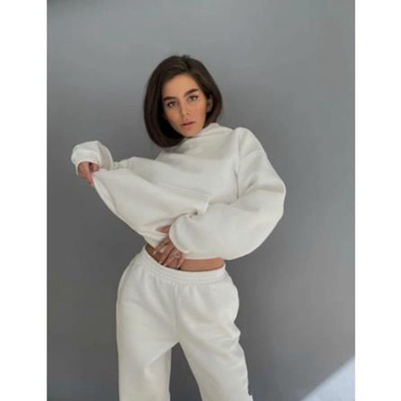 Damen lässiger Kapuzenpullover und Jogginghose Set Krohn-e