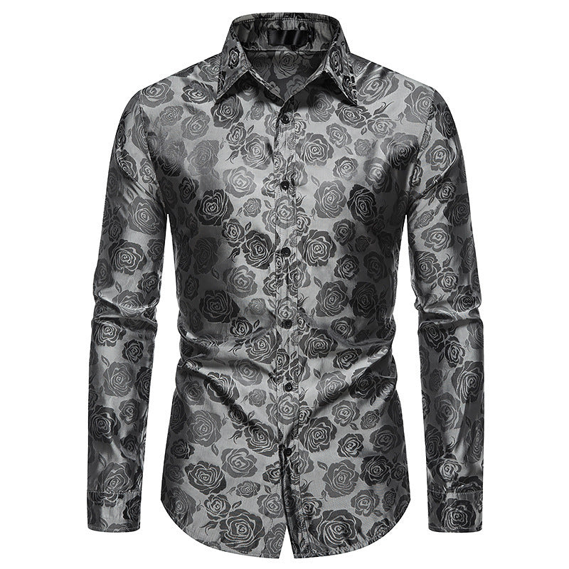 Herren Hemd mit floralen Prägungen und elegantem Glanz Krohn-e