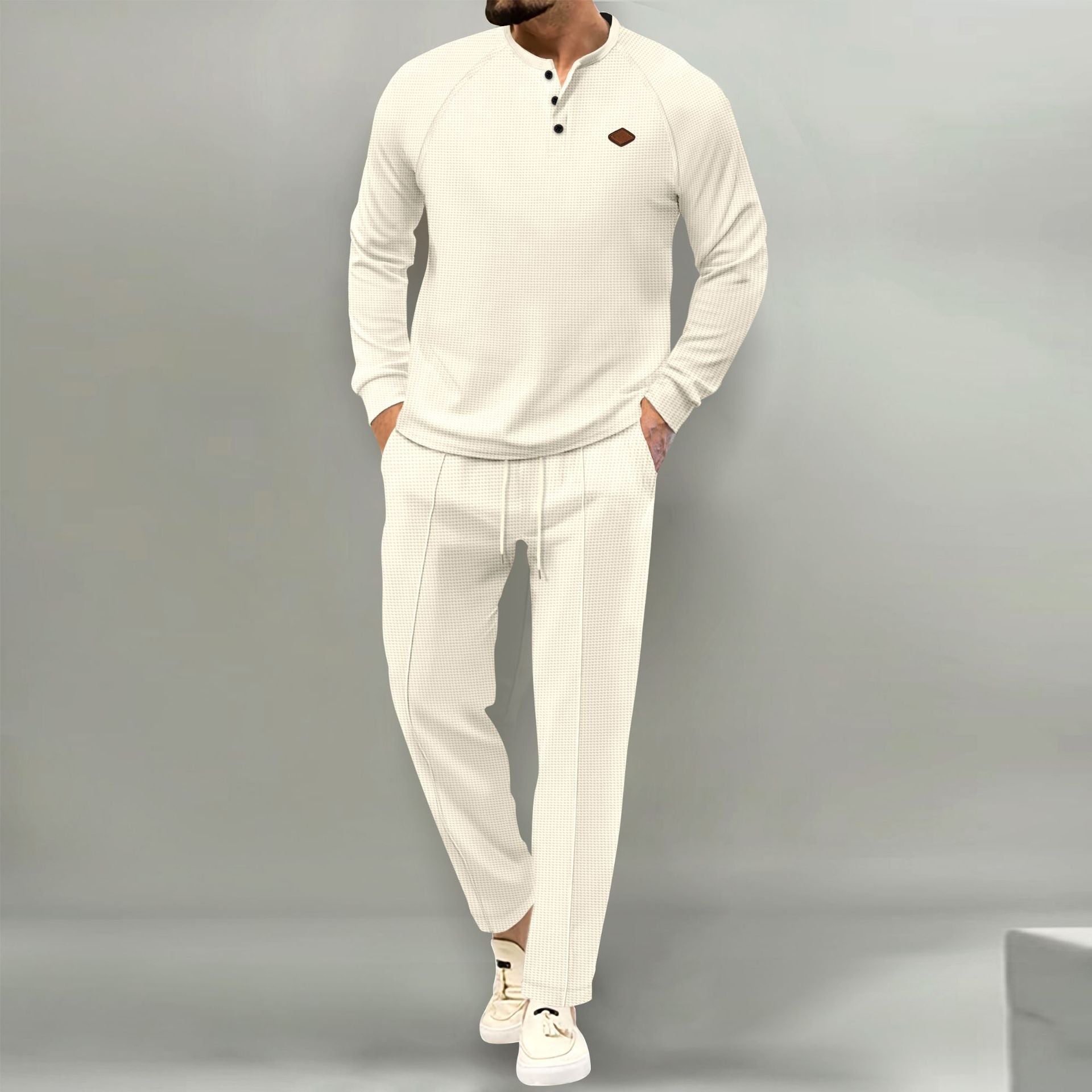 Herren hochwertiger Freizeitanzug mit Knopfleiste und eleganten Taschen Krohn-e