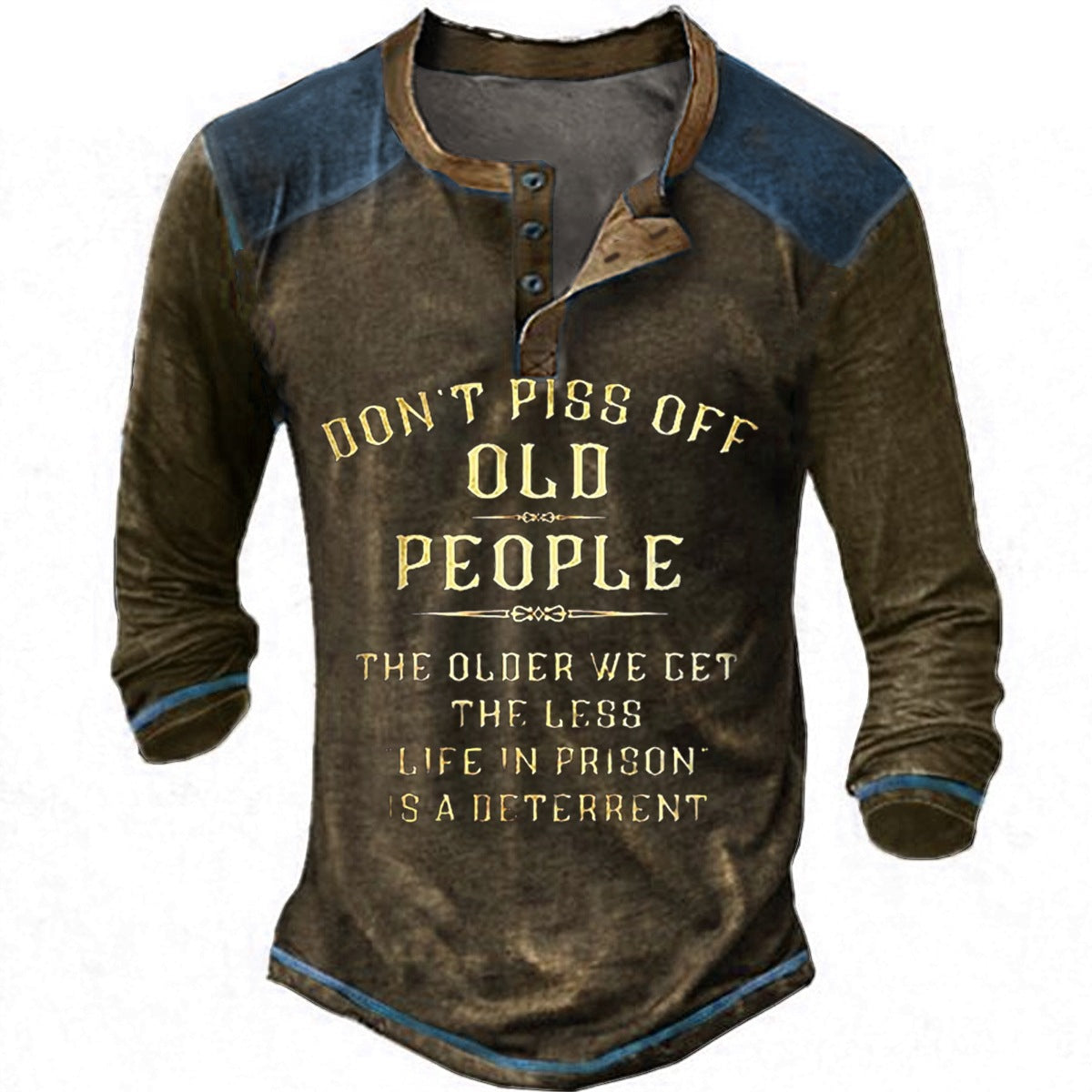 Herren lässiges Langarmshirt mit originellem Druck Krohn-e