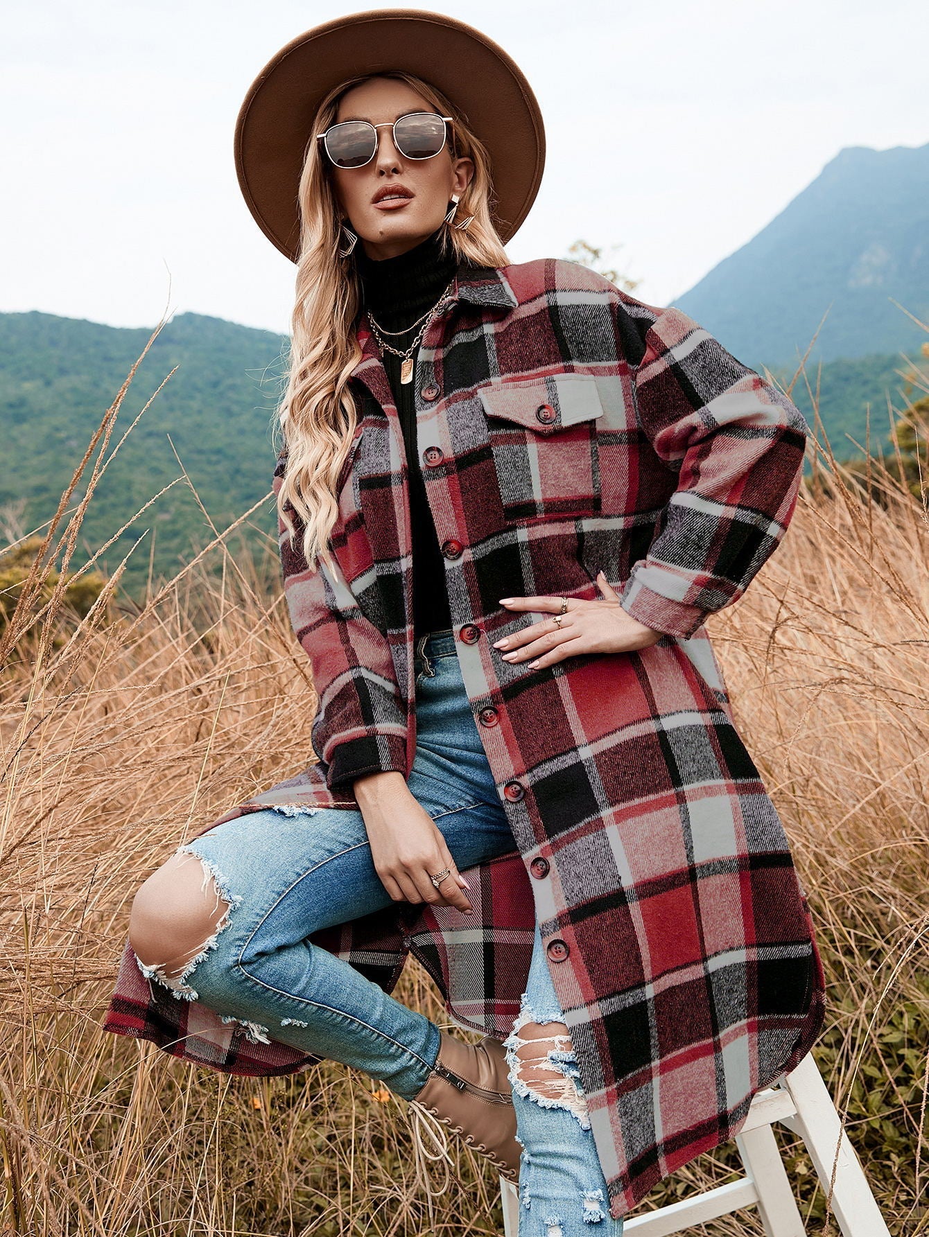Damen Flanellhemd-Kleid mit Karomuster Krohn-e