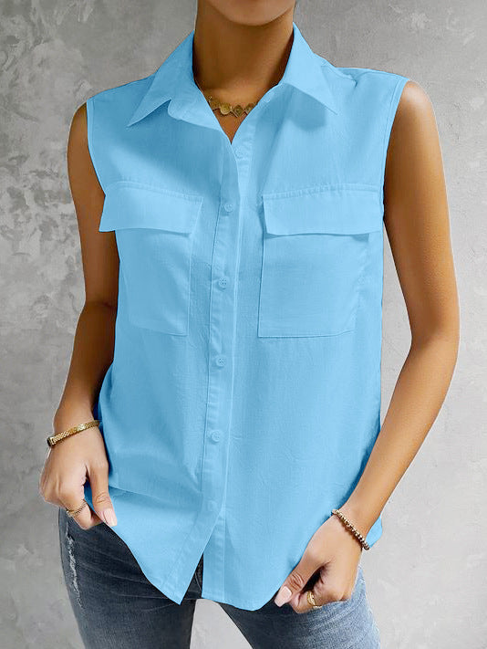 Damen ärmelloses Hemblusenshirt Krohn-e