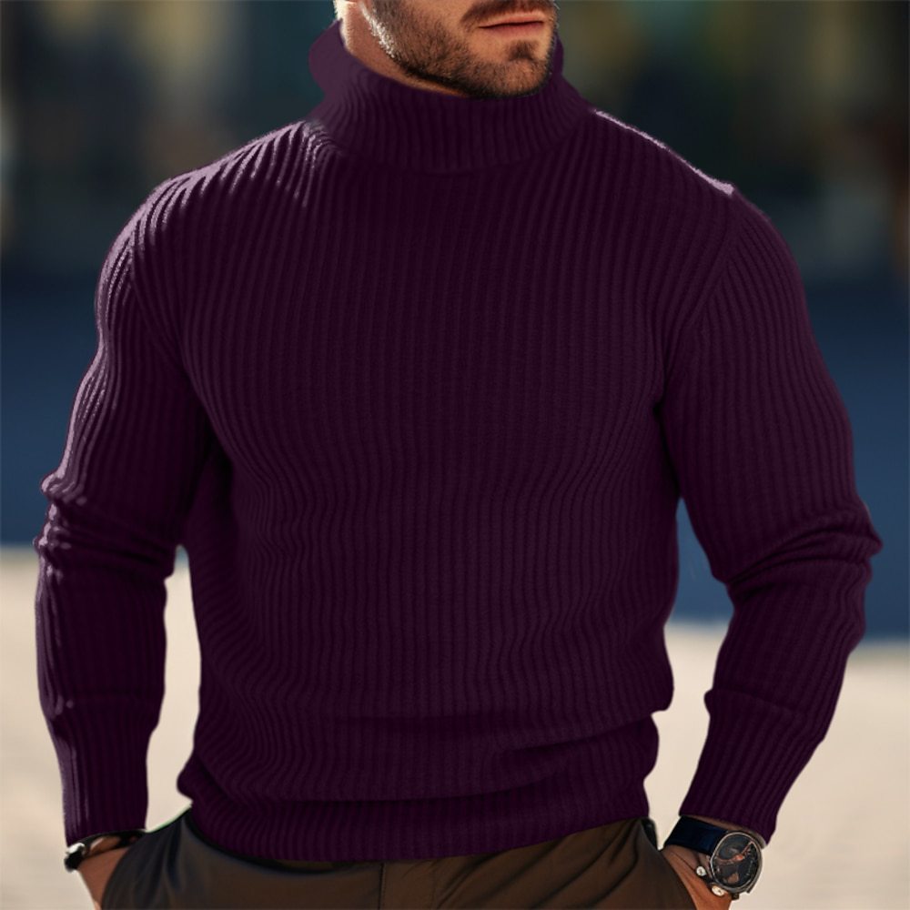 Herren Stehkragen Pullover aus strukturiertem Strick Krohn-e