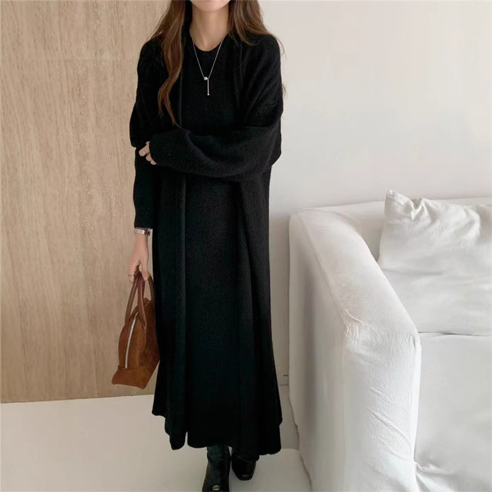 Damen Maxi-Strickkleid mit legerem Schnitt und langem Ärmel Krohn-e