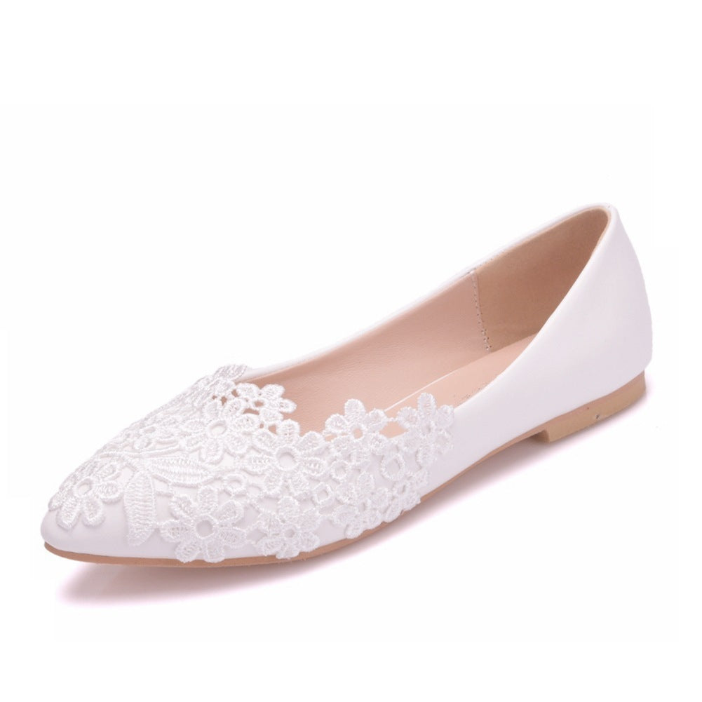 Damen Elegante Ballerinas mit filigraner Blumenstickerei Krohn-e