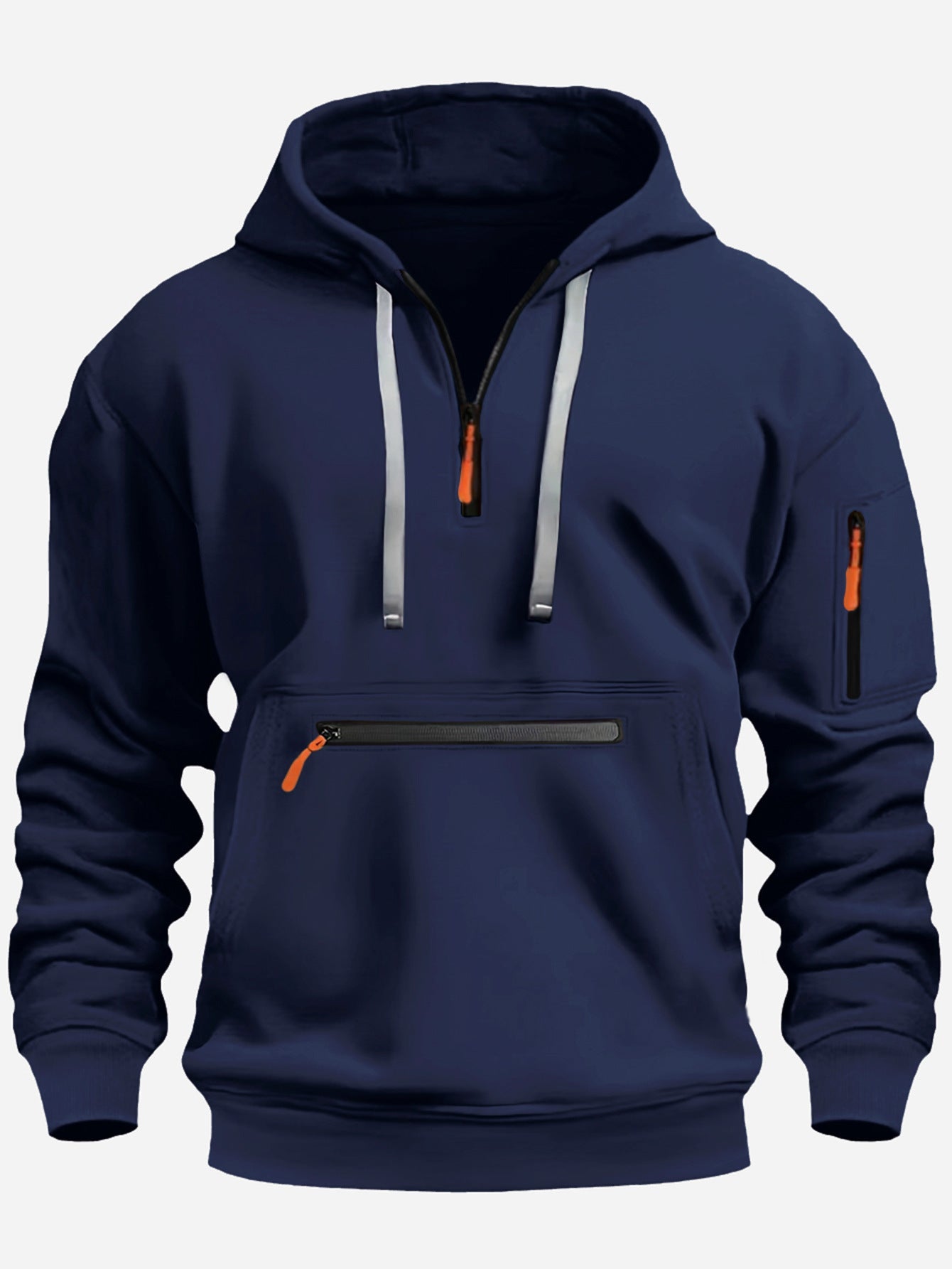 Herren modischer Kapuzenpullover mit praktischen Reißverschluss-Taschen Krohn-e