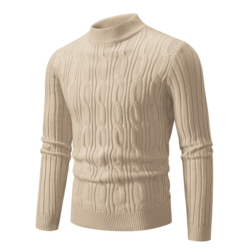Herren Rollkragenpullover mit strukturiertem Zopfmuster und angenehmer Passform Krohn-e