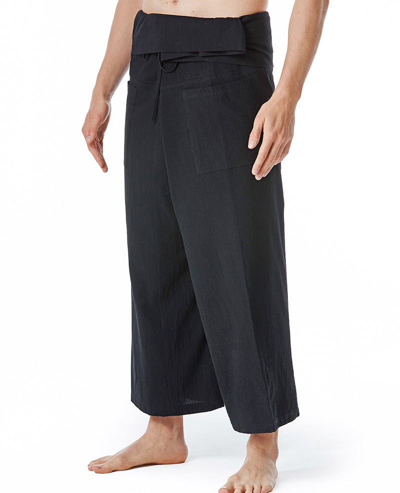 Herren lässige Bundfaltenhose mit praktischen Seitentaschen Krohn-e