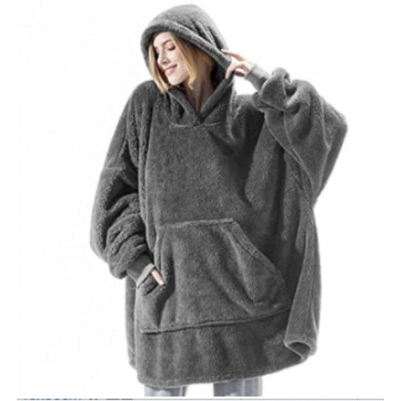 Damen Kuschelige Oversize-Hoodiejacke aus Fleece mit Kängurutasche Krohn-e