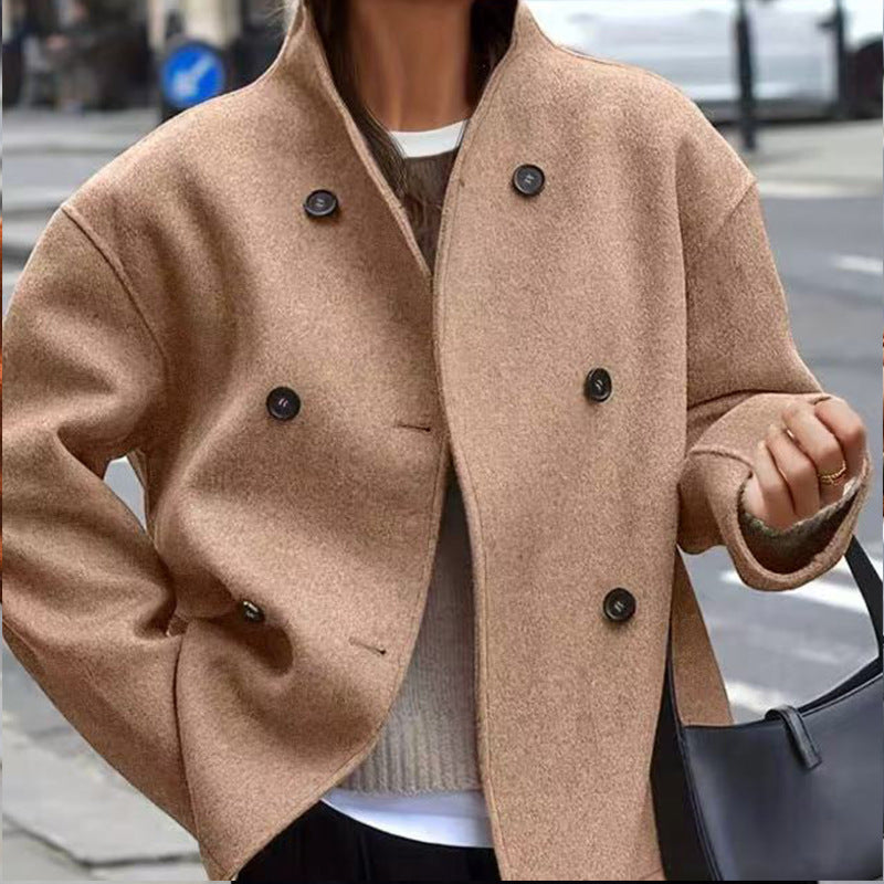 Damen Wolljacke mit doppelter Knopfleiste und weitem Schnitt Krohn-e