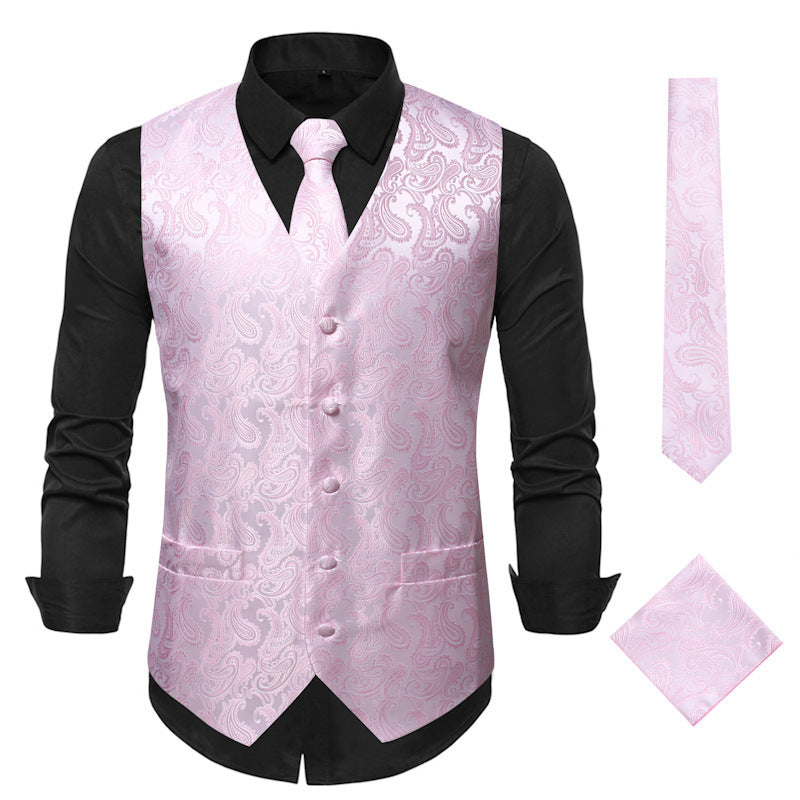 Herren elegante Anzugweste mit eleganten Paisley-Muster und passendem Zubehör Krohn-e