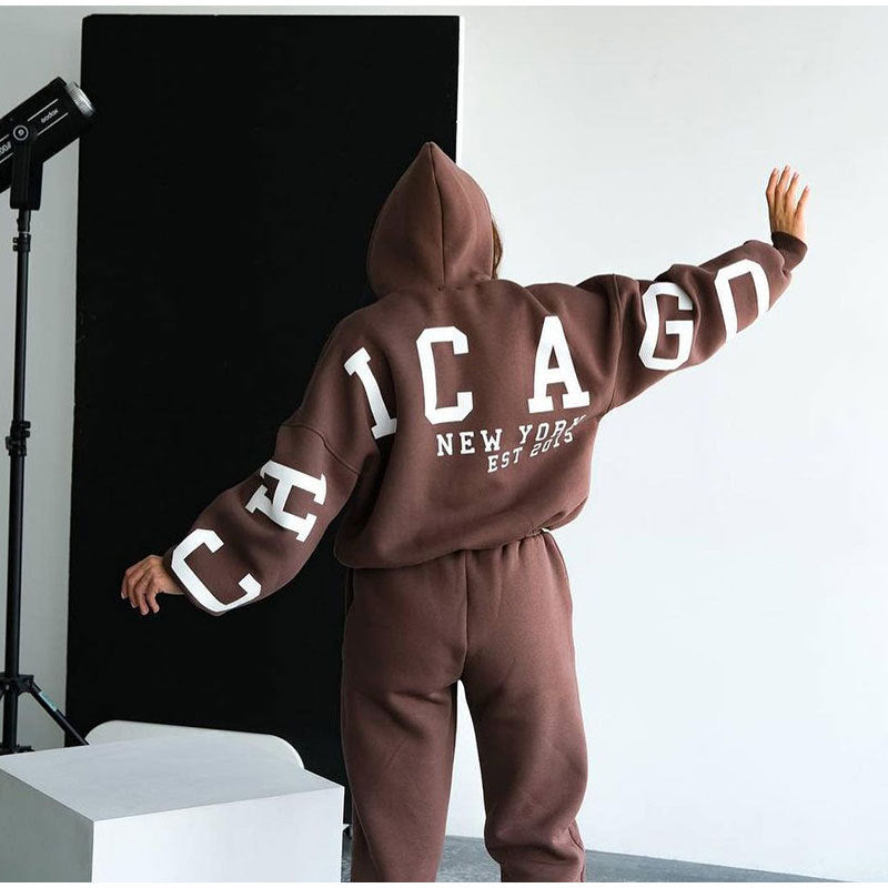 Damen Lässiger Oversize-Sweatanzug mit Kapuze und elastischem Bund Krohn-e