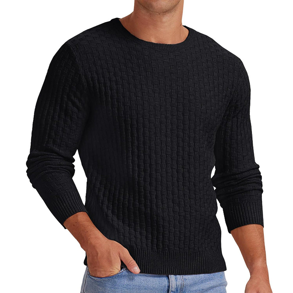 Herren strukturiertes Sweatshirt mit Rundhalsausschnitt und langem Arm Krohn-e