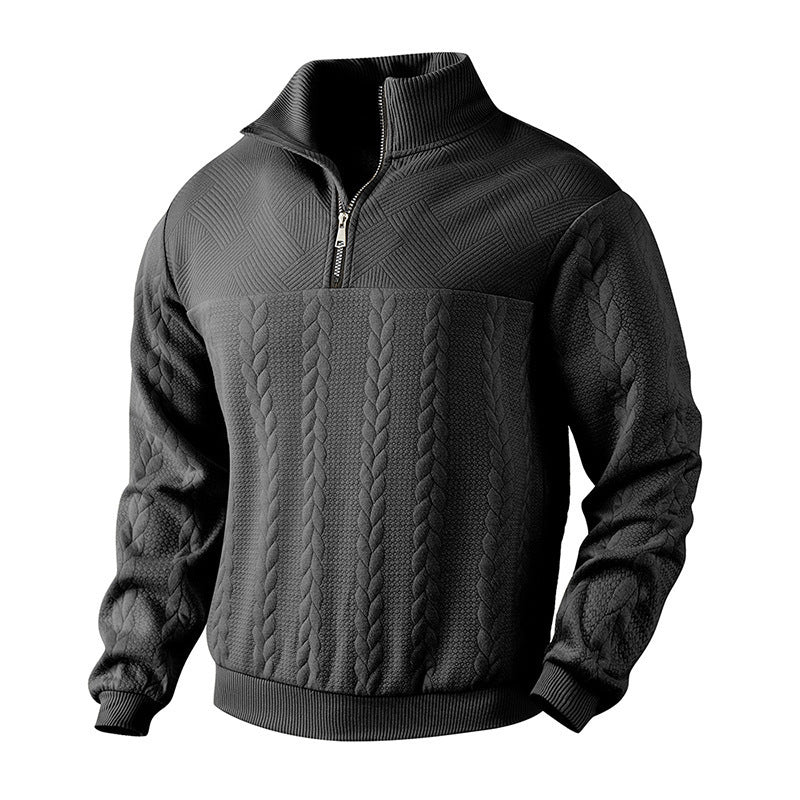 Herren Stehkragen Pullover mit strukturiertem Design Krohn-e