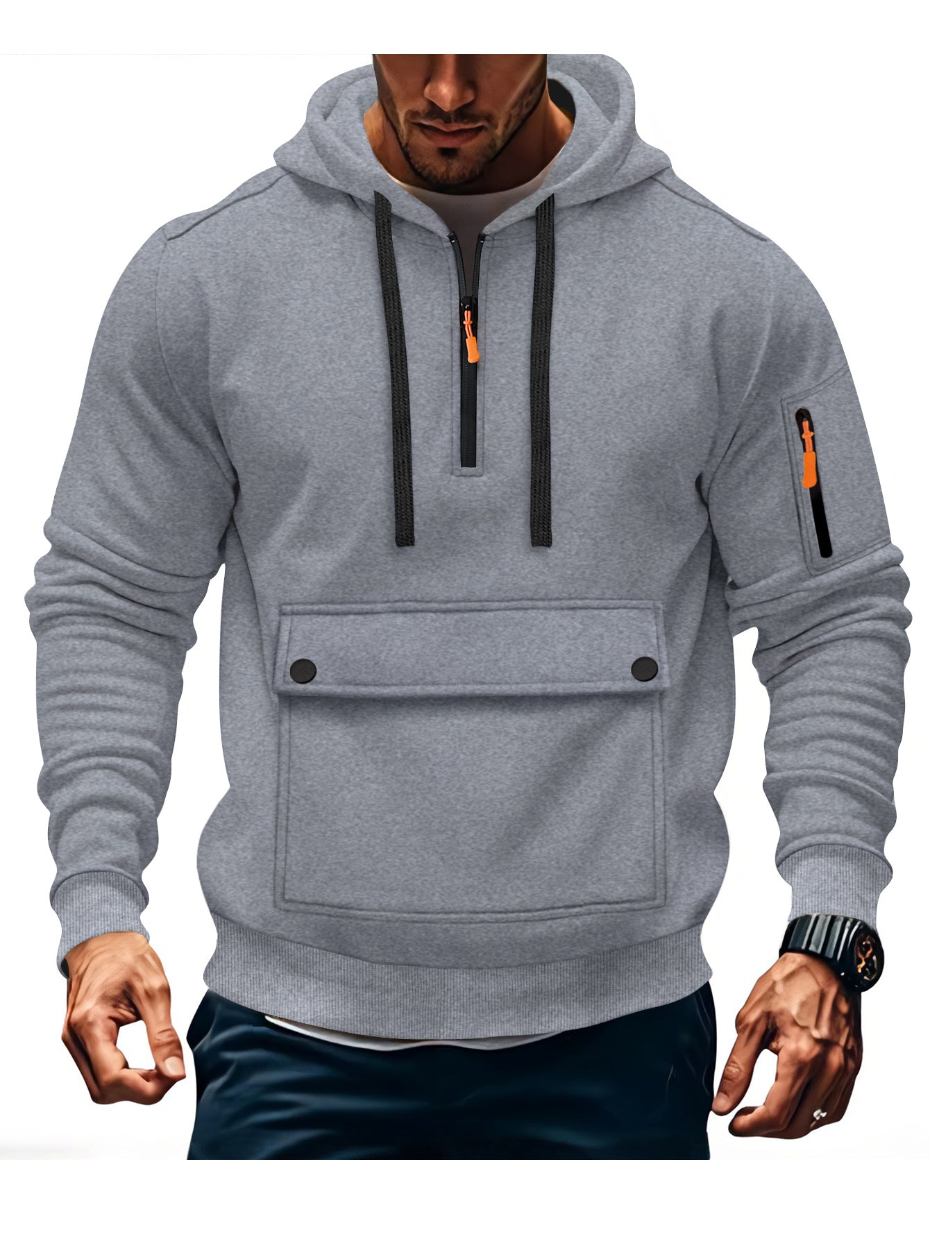 Herren lässige Kapuzenpullover mit praktischen Taschen Krohn-e