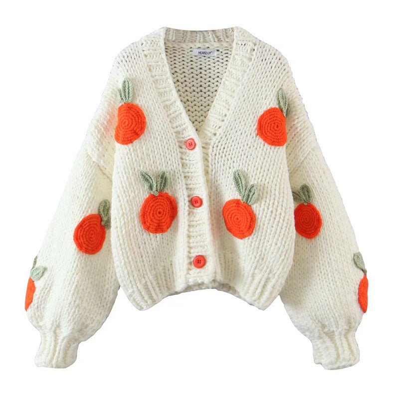 Damen Strickjacke mit floralem Design und oversized Schnitt Krohn-e