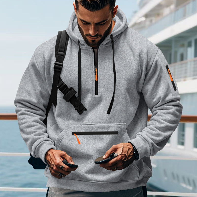 Herren sportlicher Hoodie mit praktischen Reißverschlusstaschen Krohn-e