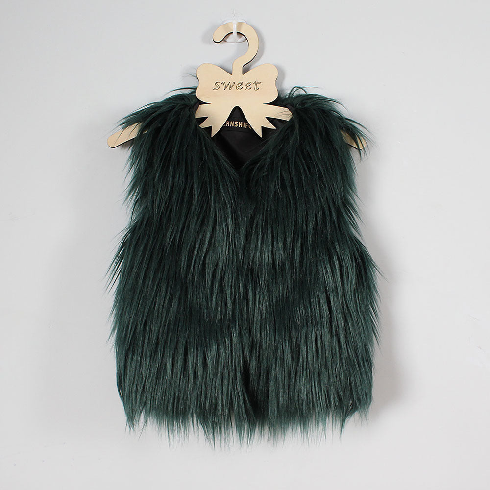 Damen Flauschige Kunstfell-Weste mit hohem Kragen Krohn-e