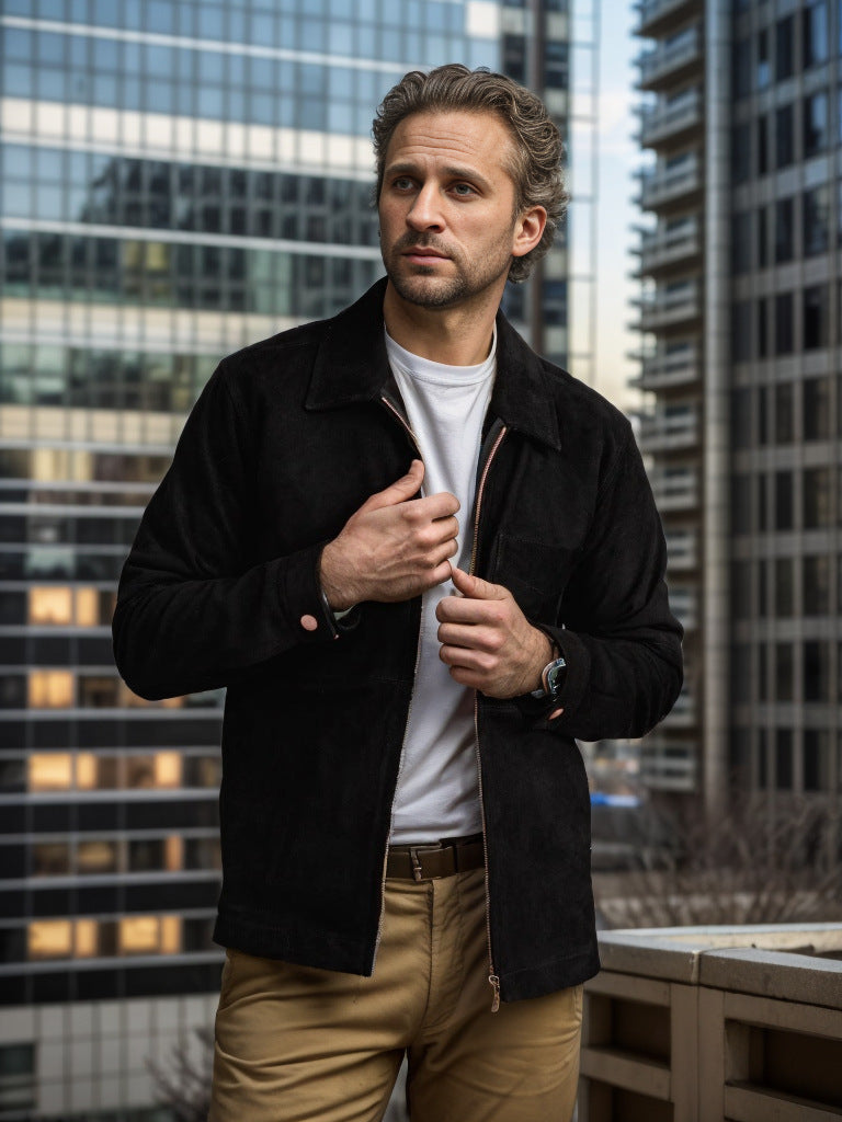 Herren modische Softshelljacke mit hochklappbarem Kragen Krohn-e