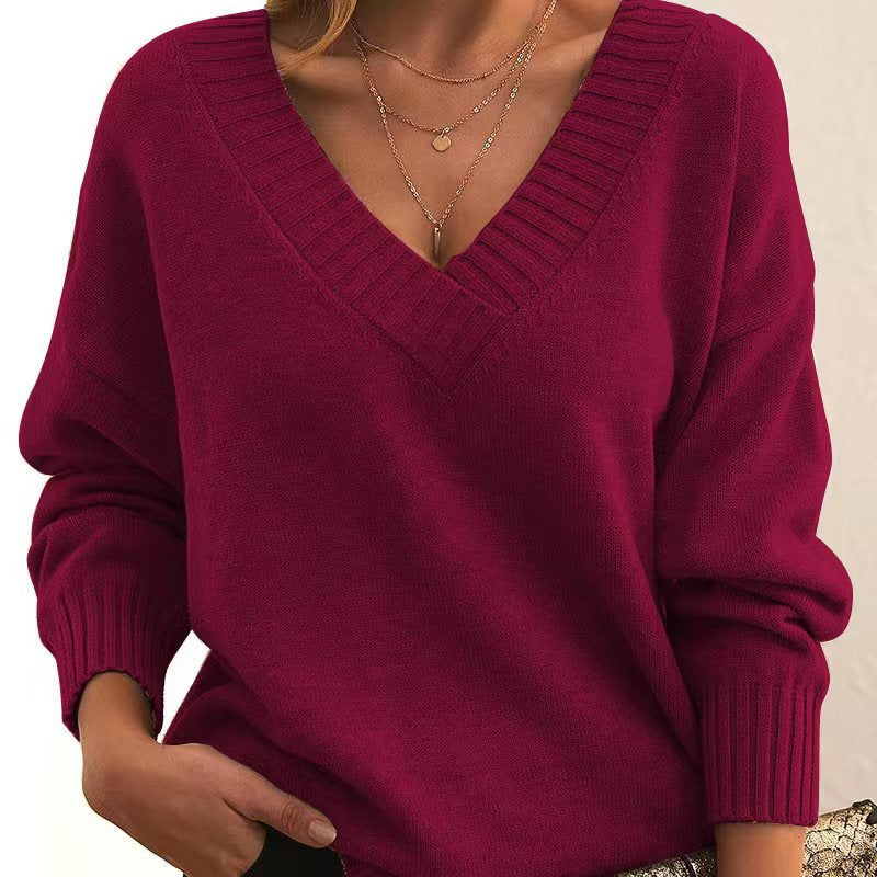 Krohn-e | Zeitloser Einfarbiger Strickpullover Für Komfort