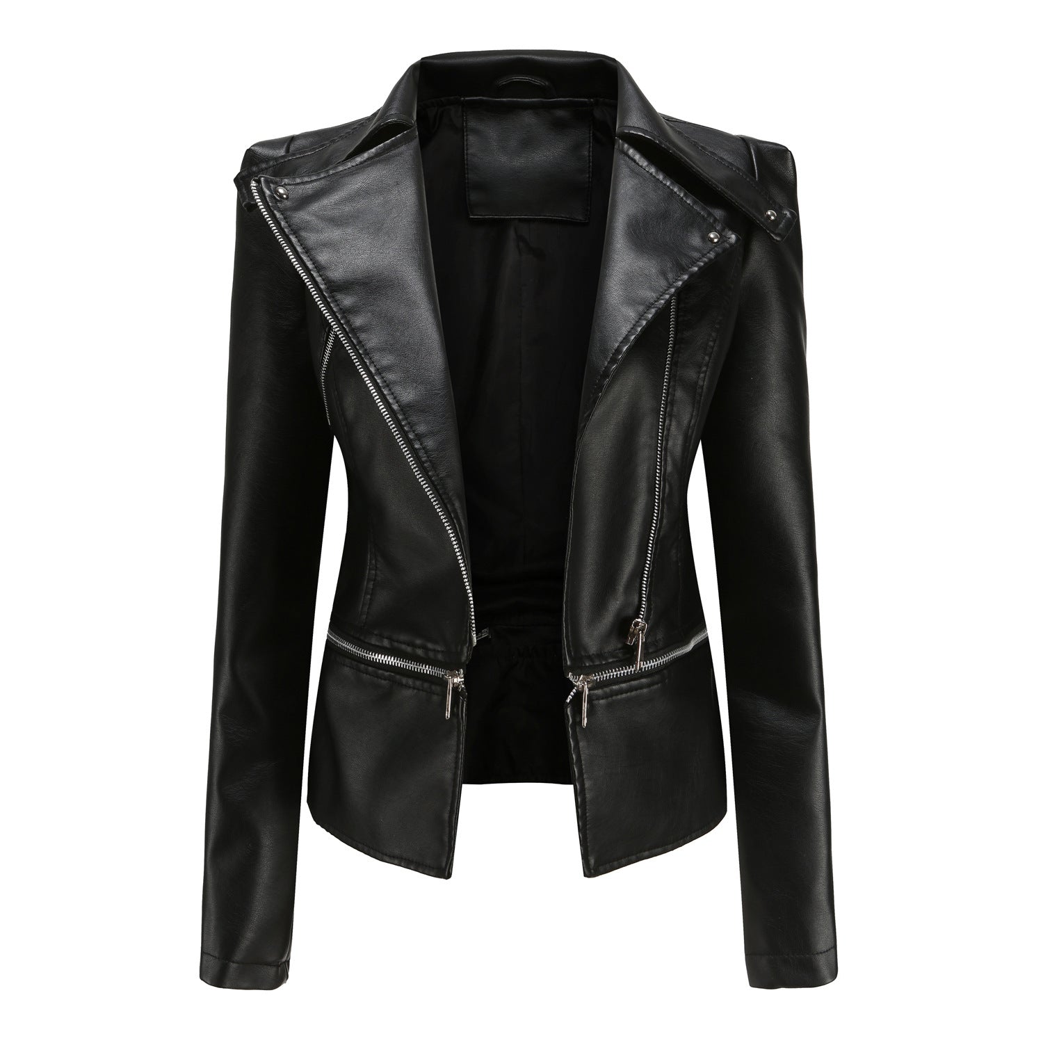 Damen stylische Bikerjacke mit asymmetrischem Reißverschluss und eingenähten Taschen Krohn-e