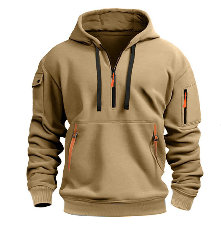 Herren Praktischer Kapuzenpullover mit seitlichem Reißverschluss und vielseitigen Taschen Krohn-e