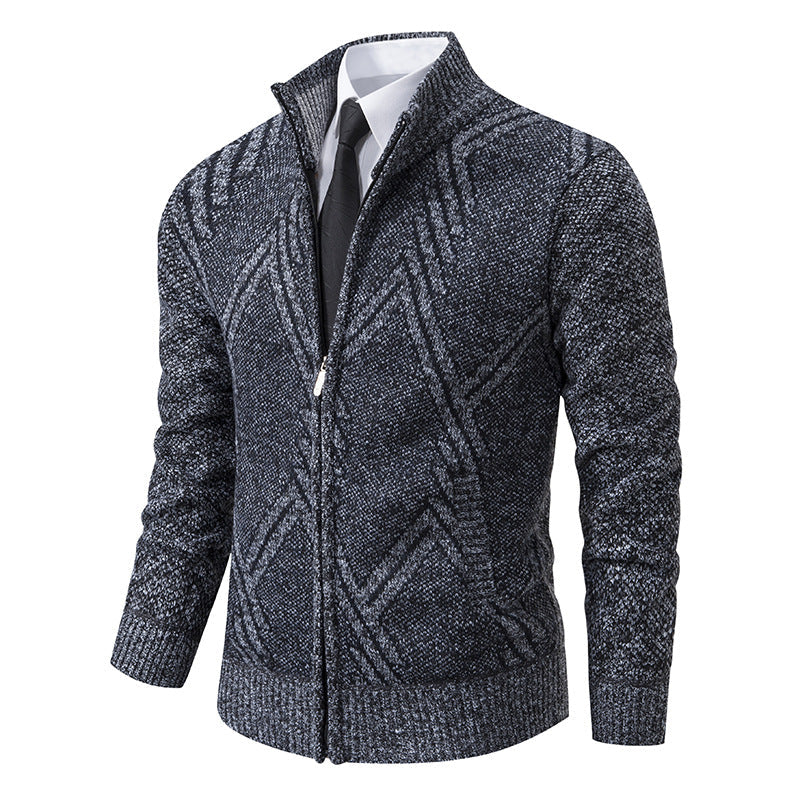 Herren Strickjacke mit modernen geometrischen Mustern Krohn-e